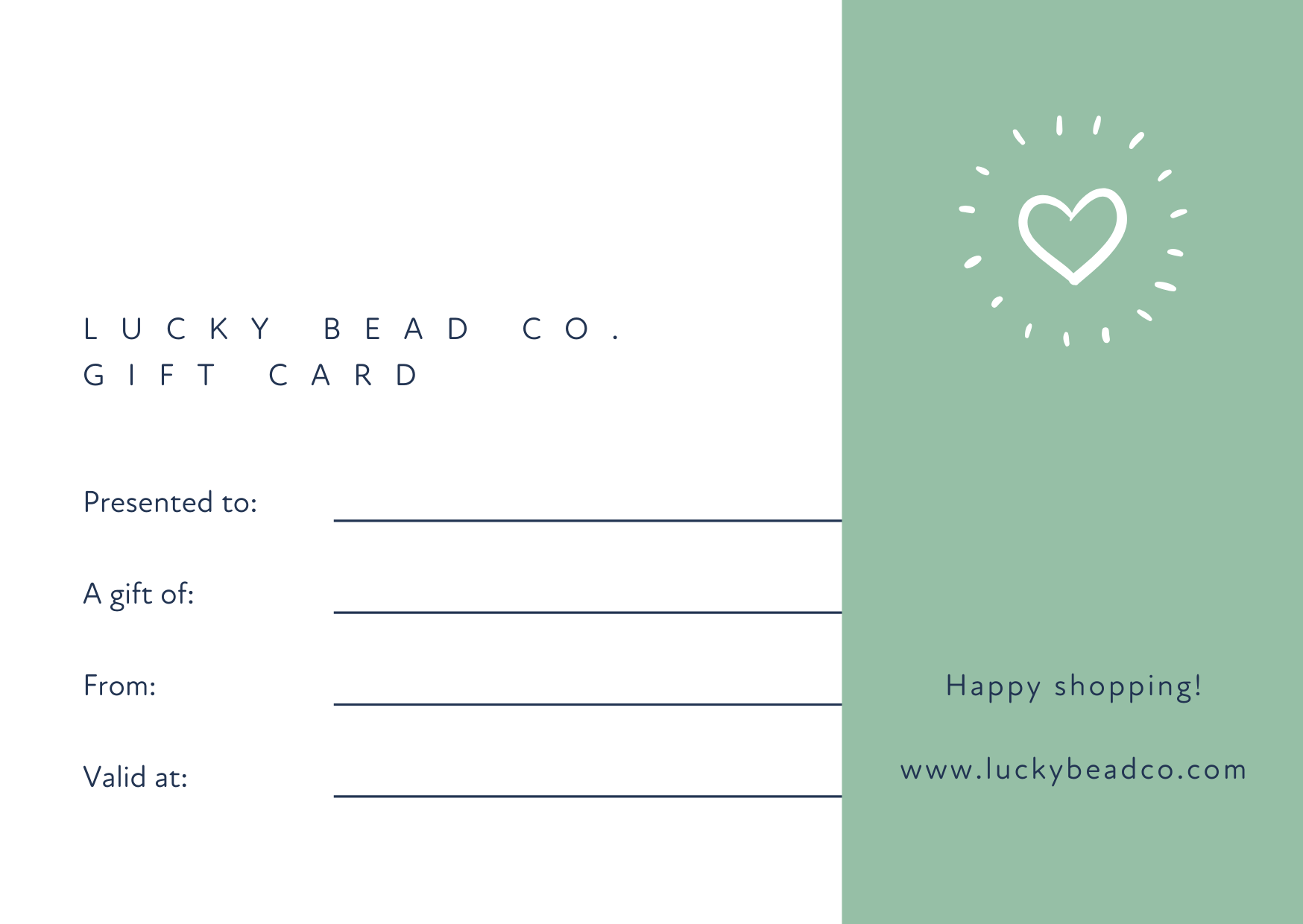 Lucky Bead Co. Gift Card