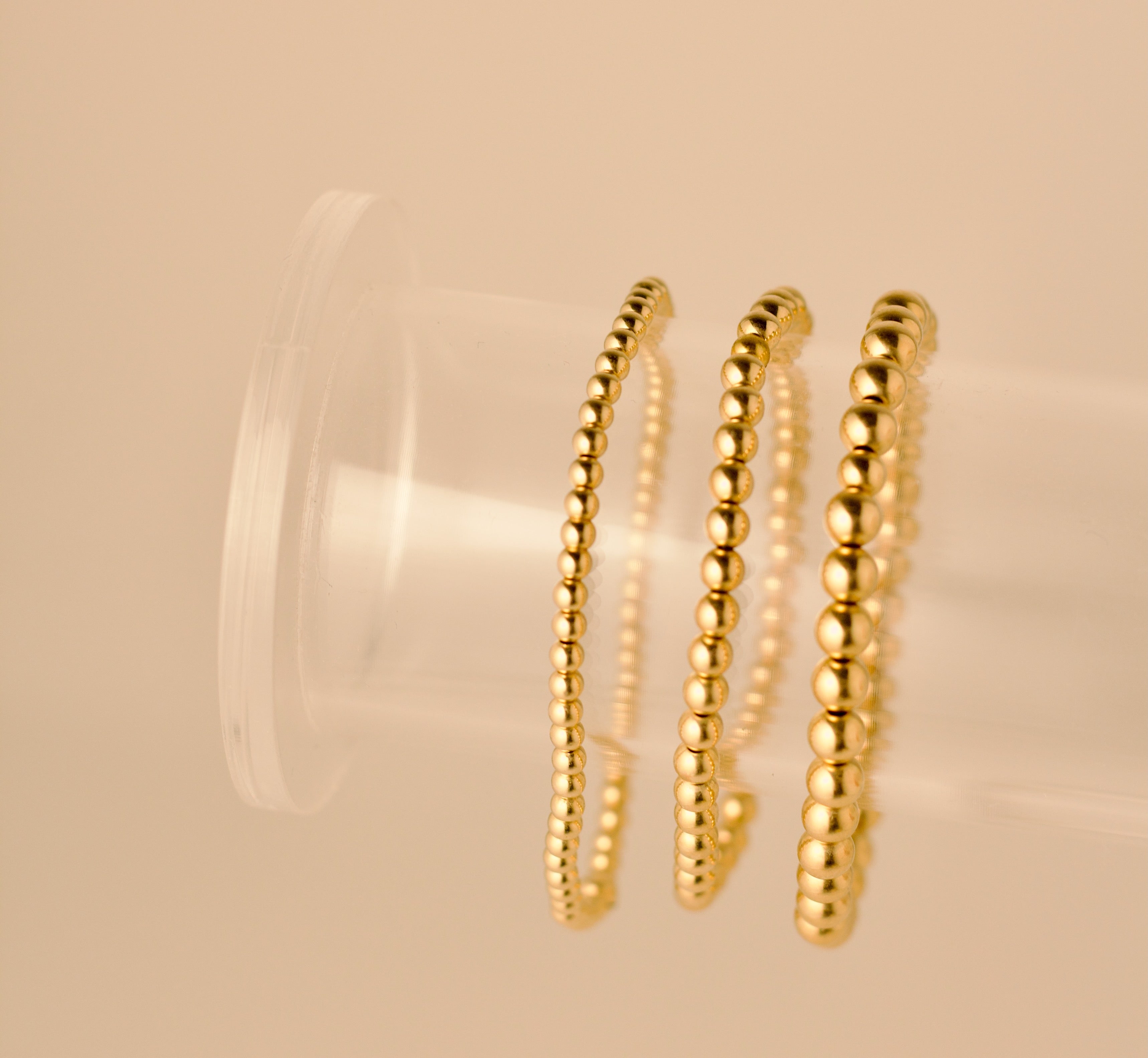 Triple Beaded Stack Gold-Fill